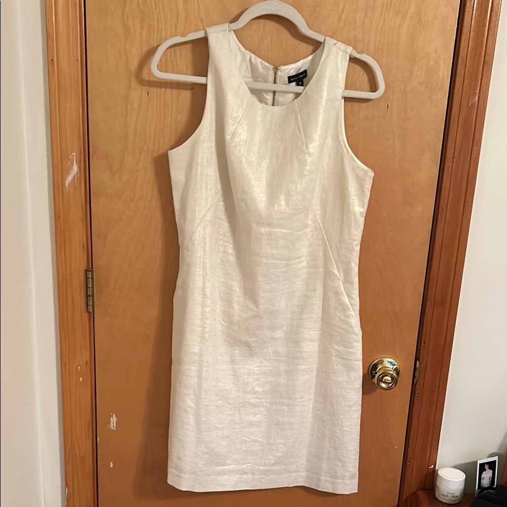 Sleeveless Ivory & Gold Shift Dress - Worthington